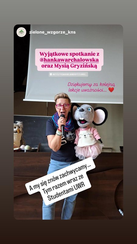 Hanka Warchałowska z Mysią na spotkaniu